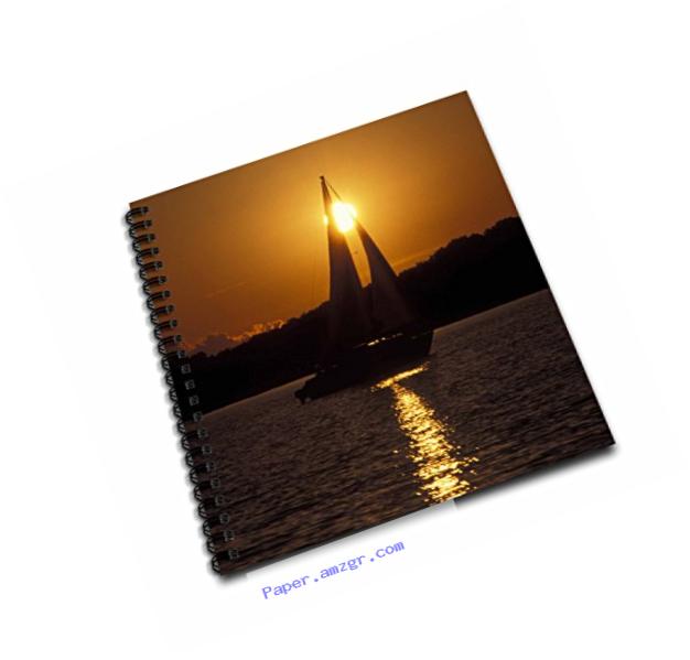 3dRose db_91397_2 USA, Minnesota, Sailboat Sunset Leech Lake-Us24 Pha0006-Peter Hawkins-Memory Book, 12 by 12-Inch