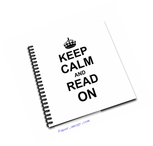 3dRose db_157761_2 Keep Calm and Read on Carry on Reading Hobby Job Reader Gifts Black Fun Funny Humor Humorous Memory Book, 12 by 12-Inch