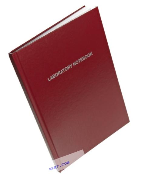 Nalgene 6301-4000 Polyethylene Laboratory Notebook, with A4 Lined Pages, Burgundy PE Cover, 96 Pages, 297mm Length x 210mm Width