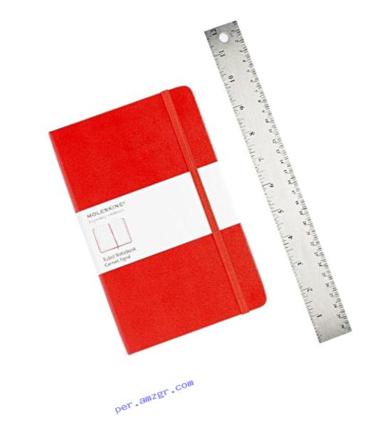 Moleskine Classic Notebook, Large, Ruled, Red, Hard Cover (5 x 8.25) (Classic Notebooks)