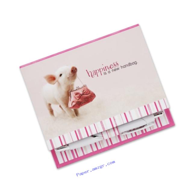 Shaded Pink by H2Z 27034 Happiness Notepad with Pen, 4-1/2 by 4-Inch