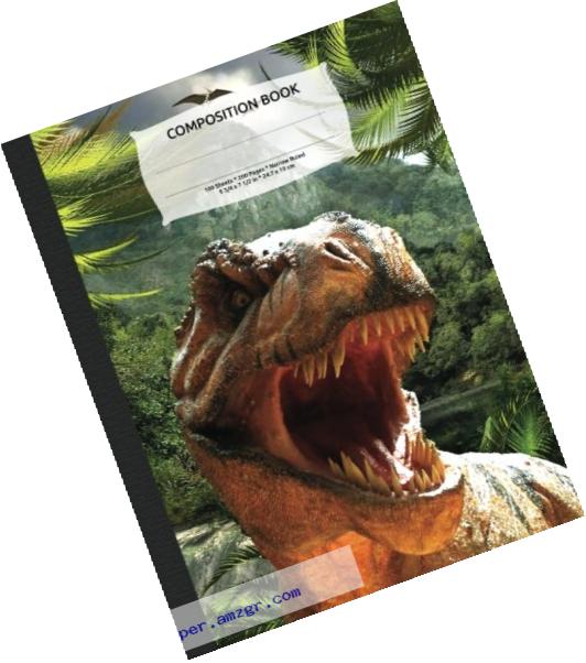 Tyrannosaurus Rex Dinosaur Composition Notebook, Narrow Ruled: 100 sheets / 200 pages, 9-3/4