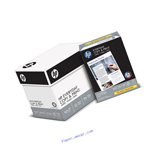 HP Printer Paper, Copy and Print, 20lb, 8.5 x 11, Letter, 92 Bright - 4 Pack / 3,000 Sheets (200030C)