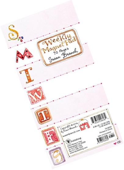 Susan Branch Weekly Magnet Pad: 70 Pages