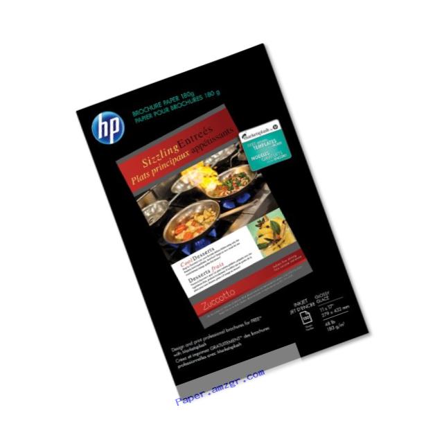 HP Brochure Paper for Inkjet Printer, Glossy, 11x17, 150 Sheets