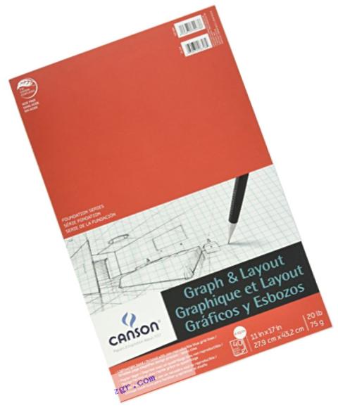 CANSON Foundation Series Graph & Layout Pad, 8/8 Grid, 11