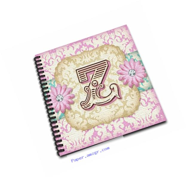 3dRose db_102858_2 Pastel Mod Damask Monogram Initial Z-Memory Book, 12 by 12-Inch