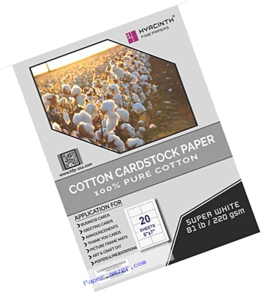 Cardstock Paper, 100% Cotton, 5