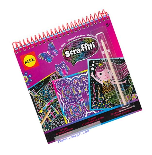 ALEX Toys Artist Studio Scra-ffiti So Cute Artist Studio Scratch Pad Coloring and Sketch Book